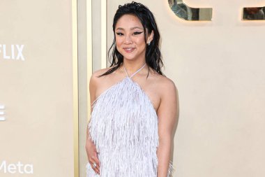 Amerikalı aktris Stephanie Hsu, 6 Mayıs 2023 'te ABD' nin Kaliforniya eyaletinin Los Angeles kentindeki The Music Center 'da düzenlenen Gold House' un 2..