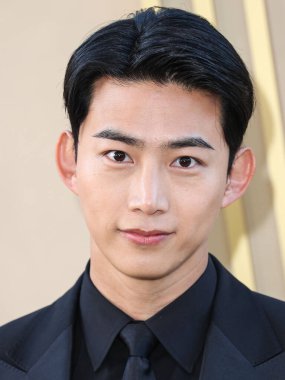 Güney Koreli erkek grubu 2PM 'den Güney Koreli rapçi, şarkıcı, söz yazarı, aktör ve girişimci Taecyeon, 6 Mayıs 2023' te Los Angeles, Kaliforniya, ABD 'deki The Music Center' da düzenlenen Gold House 'un 2..