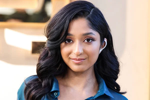 stock image Canadian actress Maitreyi Ramakrishnan arrives at Gold House's 2nd Annual Gold Gala 2023 held at The Music Center on May 6, 2023 in Los Angeles, California, United States.