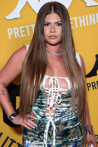 Amerikan televizyon kişiliği, rapçi ve şarkıcı Chanel West Coast, 9 Mayıs 2023 'te Hollywood Sunset Room Hollywood' da düzenlenen PrettyLittleThing X Kappa Fırlatma Partisi 'ne geldi.. 