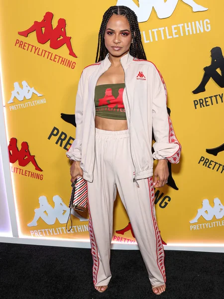 Amerikalı aktris, şarkıcı, söz yazarı ve restoran sahibi Christina Milian, 9 Mayıs 2023 'te Hollywood Sunset Room Hollywood' da düzenlenen PrettyLittleThing X Kappa Fırlatma Partisi 'ne geldi.. 