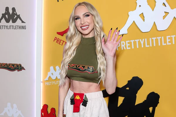 stock image American real estate broker Christine Quinn arrives at the PrettyLittleThing X Kappa Launch Party held at the Sunset Room Hollywood on May 9, 2023 in Hollywood, Los Angeles, California, United States. 