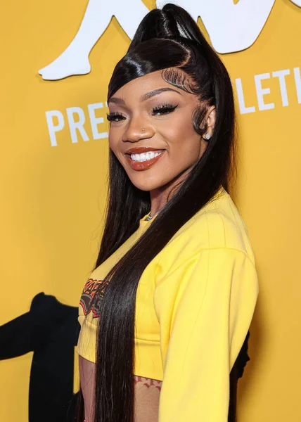 stock image American rapper GloRilla (Gloria Hallelujah Woods) arrives at the PrettyLittleThing X Kappa Launch Party held at the Sunset Room Hollywood on May 9, 2023 in Hollywood, Los Angeles, California, United States