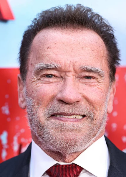 stock image Austrian and American actor, businessman, filmmaker, retired professional bodybuilder and politician Arnold Schwarzenegger arrives at the Los Angeles Premiere Of Netflix's 'FUBAR' Season 1 held at AMC The Grove 14 on May 22, 2023 in LA, USA.