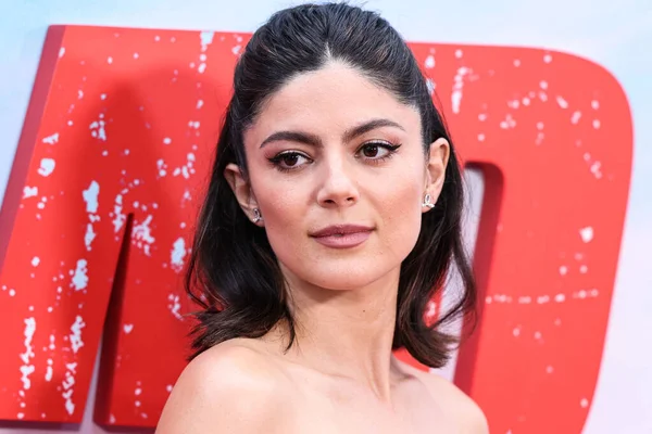 stock image American actress Monica Barbaro wearing jewelry from Tiffany and Co. arrives at the Los Angeles Premiere Of Netflix's 'FUBAR' Season 1 held at AMC The Grove 14 on May 22, 2023 in Los Angeles, California, United States.