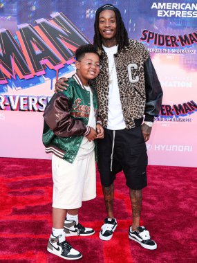 Sebastian Taylor Thomaz ve Wiz Khalifa, 30 Mayıs 2023 'te Westwood, Los Angeles, Kaliforniya, ABD' deki Regency Village Theater 'da düzenlenen Sony Pictures Animation' ın 'Örümcek Adam: Across the Spider Verse' adlı filminin dünya prömiyerine geldiler..