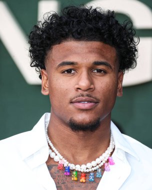 Amerikalı profesyonel basketbolcu Jalen Green, 31 Mayıs 2023 'te Westwood, Los Angeles, Kaliforniya, ABD' deki Regency Village Theatre 'da düzenlenen 