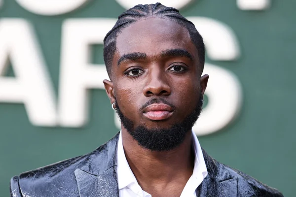 stock image American actor Caleb McLaughlin arrives at the Los Angeles Premiere Of Peacock's 'Shooting Stars' held at the Regency Village Theatre on May 31, 2023 in Westwood, Los Angeles, California, United States. 