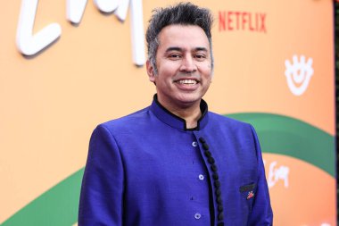 American television director and editor Kabir Akhtar arrives at the Los Angeles Premiere Screening Event Of Netflix's 'Never Have I Ever' Season 4 - The Final Season held at the Regency Village Theatre on June 1, 2023 in Westwood, Los Angeles clipart