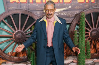 American actor and musician Jeff Goldblum wearing Prada arrives at the New York Premiere Of Focus Features' 'Asteroid City' held at Alice Tully Hall on June 13, 2023 in Manhattan, New York City, New York, United States.  clipart