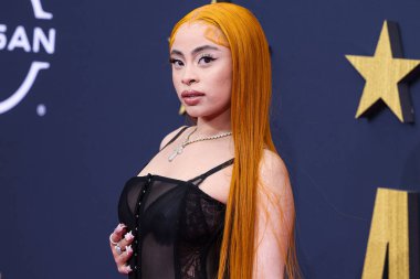 Dolce ve Gabbana giyimli Amerikalı rapçi Ice Spice (Isis Naija Gaston), 25 Haziran 2023 tarihinde Los Angeles, Kaliforniya, ABD 'de Microsoft Theater' da düzenlenen BET Ödülleri 2023 'e ulaştı.. 