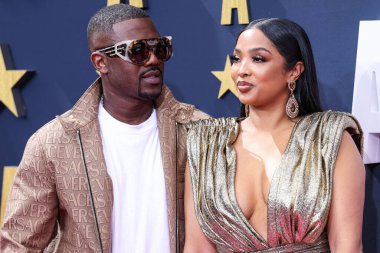 Ray J ve eşi Prenses Love, Los Angeles, Kaliforniya 'da 25 Haziran 2023' te Microsoft Theater 'da düzenlenen BET Ödülleri 2023' e geldiler.. 