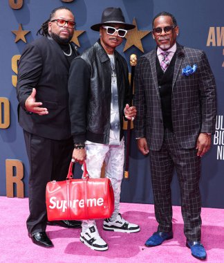 The Sugarhill Gang 'den T Hanedanı, Hen Dogg ve Master Gee, Los Angeles, Kaliforniya' da 25 Haziran 2023 tarihinde Microsoft Theater 'da düzenlenen BET Ödülleri' ne geldiler.. 