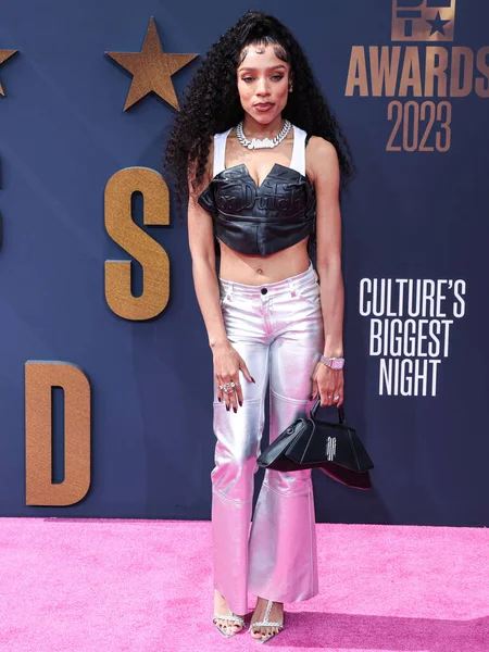 stock image Lil Mama arrives at the BET Awards 2023 held at Microsoft Theater at L.A. Live on June 25, 2023 in Los Angeles, California, United States. 