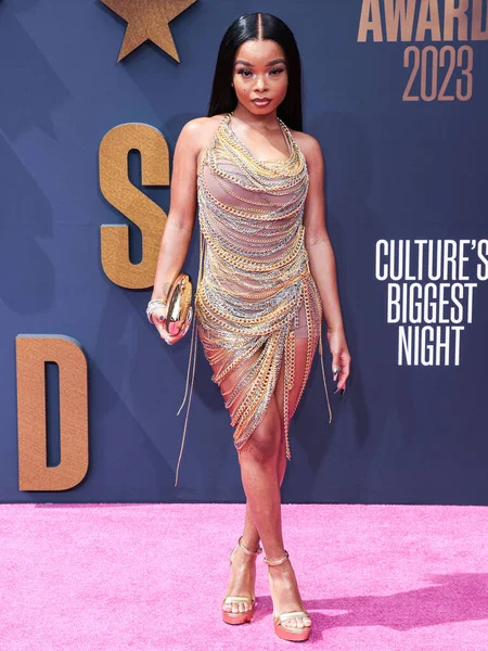 stock image Lola Brooke arrives at the BET Awards 2023 held at Microsoft Theater at L.A. Live on June 25, 2023 in Los Angeles, California, United States. 