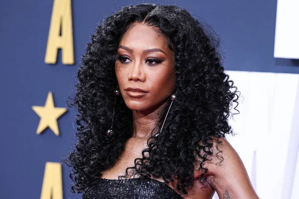 stock image Muni Long arrives at the BET Awards 2023 held at Microsoft Theater at L.A. Live on June 25, 2023 in Los Angeles, California, United States. 