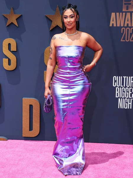 stock image Queen Naija arrives at the BET Awards 2023 held at Microsoft Theater at L.A. Live on June 25, 2023 in Los Angeles, California, United States. 