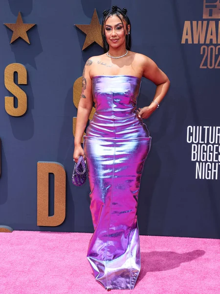 Stock image Queen Naija arrives at the BET Awards 2023 held at Microsoft Theater at L.A. Live on June 25, 2023 in Los Angeles, California, United States. 