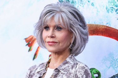 Amerikalı aktris ve aktivist Jane Fonda, Los Angeles Universal Pictures and DreamWorks Animasyon 'un 