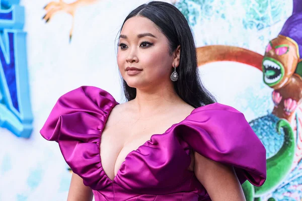 stock image American actress and YouTuber Lana Condor wearing Christian Siriano arrives at the Los Angeles Premiere Of Universal Pictures And DreamWorks Animation's 'Ruby Gillman: Teenage Kraken' held at the TCL Chinese Theatre IMAX on June 28, 2023 in Hollywood