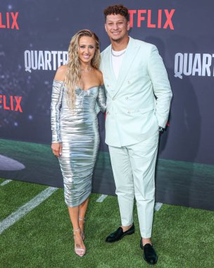 Brittany Mahouse ve Patrick Mahouse, Netflix 'in' Quarterback 'sezonunun Los Angeles Premiere' ine 11 Temmuz 2023 'te Hollywood, Los Angeles, Kaliforniya, ABD' de düzenlenen Netflix Tudum Theater 'a geldiler..