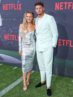 Brittany Mahouse ve Patrick Mahouse, Netflix 'in' Quarterback 'sezonunun Los Angeles Premiere' ine 11 Temmuz 2023 'te Hollywood, Los Angeles, Kaliforniya, ABD' de düzenlenen Netflix Tudum Theater 'a geldiler..