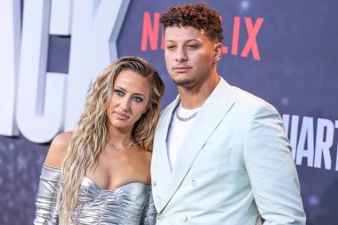 Brittany Mahouse ve Patrick Mahouse, Netflix 'in' Quarterback 'sezonunun Los Angeles Premiere' ine 11 Temmuz 2023 'te Hollywood, Los Angeles, Kaliforniya, ABD' de düzenlenen Netflix Tudum Theater 'a geldiler..