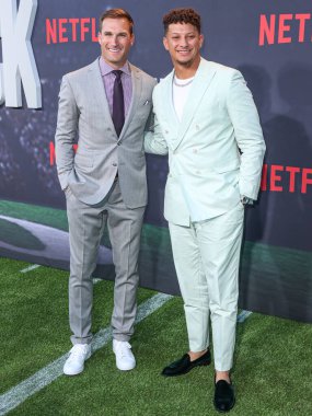 Kirk Cousins ve Patrick Mahomes Netflix 'in' Quarterback 'sezonunun Los Angeles Premiere' ine 11 Temmuz 2023 'te Hollywood, Los Angeles, Kaliforniya, ABD' deki Netflix Tudum Theater 'a geldiler.
