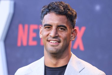 Marcus Mariota Netflix 'in' Quarterback 'sezonunun Los Angeles prömiyerine 11 Temmuz 2023' te Hollywood, Los Angeles 'taki Netflix Tudum Tiyatrosu' na geldi.