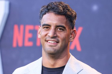 Marcus Mariota Netflix 'in' Quarterback 'sezonunun Los Angeles prömiyerine 11 Temmuz 2023' te Hollywood, Los Angeles 'taki Netflix Tudum Tiyatrosu' na geldi.