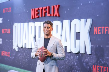 Marcus Mariota Netflix 'in' Quarterback 'sezonunun Los Angeles prömiyerine 11 Temmuz 2023' te Hollywood, Los Angeles 'taki Netflix Tudum Tiyatrosu' na geldi.