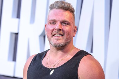 former football punter and kickoff specialist Pat McAfee arrives at the Los Angeles Premiere Of Netflix's 'Quarterback' Season 1 held at the Netflix Tudum Theater on July 11, 2023 in Hollywood, Los Angeles clipart