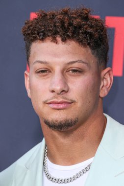  Patrick Mahomes arrives at the Los Angeles Premiere Of Netflix's 'Quarterback' Season 1 held at the Netflix Tudum Theater on July 11, 2023 in Hollywood, Los Angeles clipart