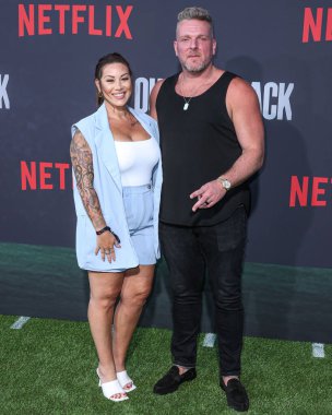 Samantha McAfee ve Pat McAfee Netflix 'in' Quarterback 'sezonunun Los Angeles Premiere' ine 11 Temmuz 2023 'te Hollywood, Los Angeles, Kaliforniya, ABD' deki Netflix Tudum Theater 'a geldiler.. 