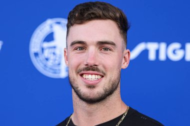 Major League Baseball Ligi Michael Grove, Kershaw 'un 10. Ping Pong 4 Yardım Etkinliği Turnuvası' na 27 Temmuz 2023 'te Dodger Stadyumu' nda düzenlenen Elysian Park, Los Angeles, Kaliforniya, ABD.