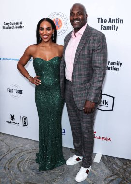 Annemarie Wiley ve Marcellus Wiley, 18 Ağustos 2023 'te Beverly Hilton Oteli' nde düzenlenen 23. Harold ve Carole Pompa Vakfı galasına geldiler.. 