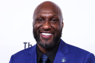 Amerikalı eski profesyonel basketbolcu Lamar Odom, 18 Ağustos 2023 'te Beverly Hilton Oteli' nde düzenlenen 23. Harold ve Carole Pompa Vakfı Galasına geldi.. 