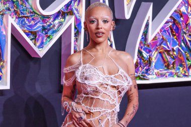 Doja Cat wearing Monse arrives at the 2023 MTV Video Music Awards held at the Prudential Center on September 12, 2023 in Newark, New Jersey, United States.