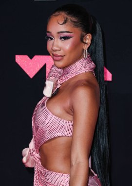 Saweetie Area Couture elbisesi giyen Saweetie, 12 Eylül 2023 'te Newark, New Jersey, ABD' deki Prudential Center 'da düzenlenen 2023 MTV Video Müzik Ödülleri' ne geldi..