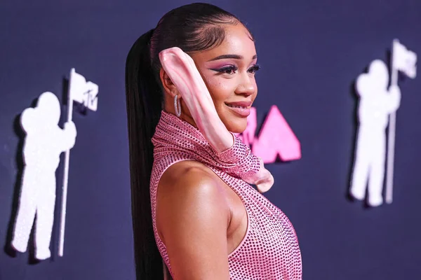 Saweetie Area Couture elbisesi giyen Saweetie, 12 Eylül 2023 'te Newark, New Jersey, ABD' deki Prudential Center 'da düzenlenen 2023 MTV Video Müzik Ödülleri' ne geldi..
