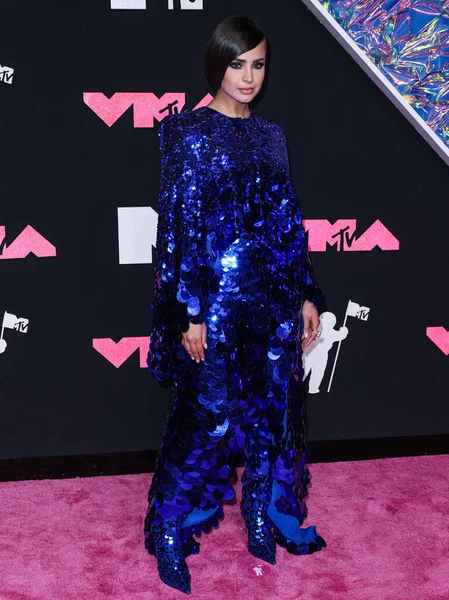 stock image Sofia Carson wearing Alexandre Vauthier arrives at the 2023 MTV Video Music Awards held at the Prudential Center on September 12, 2023 in Newark, New Jersey, United States.