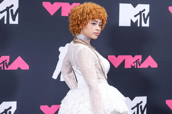 stock image Ice Spice poses with the 'Best New Artist' Award in the press room at the 2023 MTV Video Music Awards held at the Prudential Center on September 12, 2023 in Newark, New Jersey, United States.