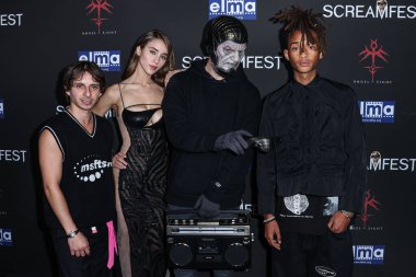 Moise Arias, Caylee Cowan, Eddie Alcaraz ve Jaden Smith, 10 Ekim 2023 'te Hollywood, Los Angeles' taki TCL Çin Tiyatrosu IMAX 'te düzenlenen Los Angeles Sümer Filmleri' İlahiyatının açılış gecesi olan 23. Yıllık Korku Festivali 'ne geldiler.