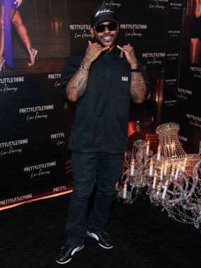 Eric Bellinger arrives at the PrettyLittleThing X Lori Harvey Party Wear Collection Launch held at Sunset at EDITION (Basement Club) at The West Hollywood EDITION Hotel on November 8, 2023 in West Hollywood, Los Angeles, California, United States.