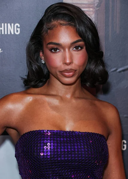 stock image Lori Harvey arrives at the PrettyLittleThing X Lori Harvey Party Wear Collection Launch held at Sunset at EDITION (Basement Club) at The West Hollywood EDITION Hotel on November 8, 2023 in West Hollywood, Los Angeles, California, United States.