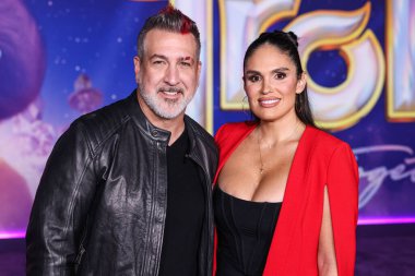 Joey Fatone and girlfriend Izabel Araujo arrive at the Special Screening Of DreamWorks Animation And Universal Pictures' 'Trolls Band Together' held at TCL Chinese Theatre IMAX on November 15, 2023 in Hollywood, Los Angeles, California, USA clipart