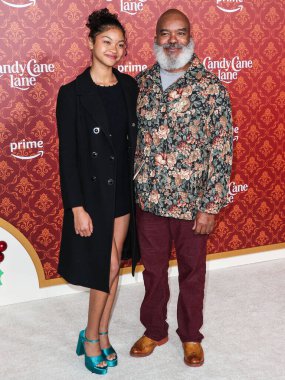 Luisa Danbi Grier-Kim ve babası David Alan Grier, 28 Kasım 2023 'te Westwood, Los Angeles, Kaliforniya, ABD' deki Regency Village Theatre 'da düzenlenen Amazon Prime Video' nun 'Candy Cane Lane' in dünya prömiyerine geldiler..