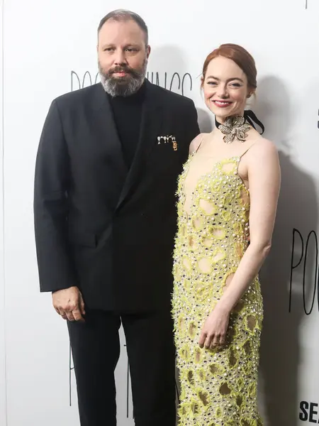 stock image Yorgos Lanthimos and Emma Stone arrive at the New York Premiere Of Searchlight Pictures' 'Poor Things' held at the DGA New York Theater on December 6, 2023 in Manhattan, New York City, New York, United States. 