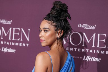 Christopher Esber 'ın giydiği Amerikalı aktris ve şarkıcı Alexandra Shipp, 7 Aralık 2023' te Beverly Hills Hotel 'de Lifetime tarafından sunulan Hollywood Reporter' s Women In Entertainment Gala 2023 'e geldi.