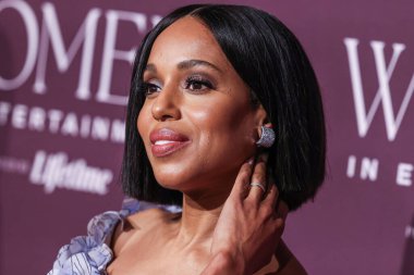 Amerikalı aktris Kerry Washington (debriyaj ve mücevher detayı), 7 Aralık 2023 'te Beverly Hills, Los Angeles, ABD' de düzenlenen The Beverly Hills Oteli 'nde Lifetime tarafından sunulan Hollywood Reporter' s Women in Entertainment Gala 2023 'e geldi.